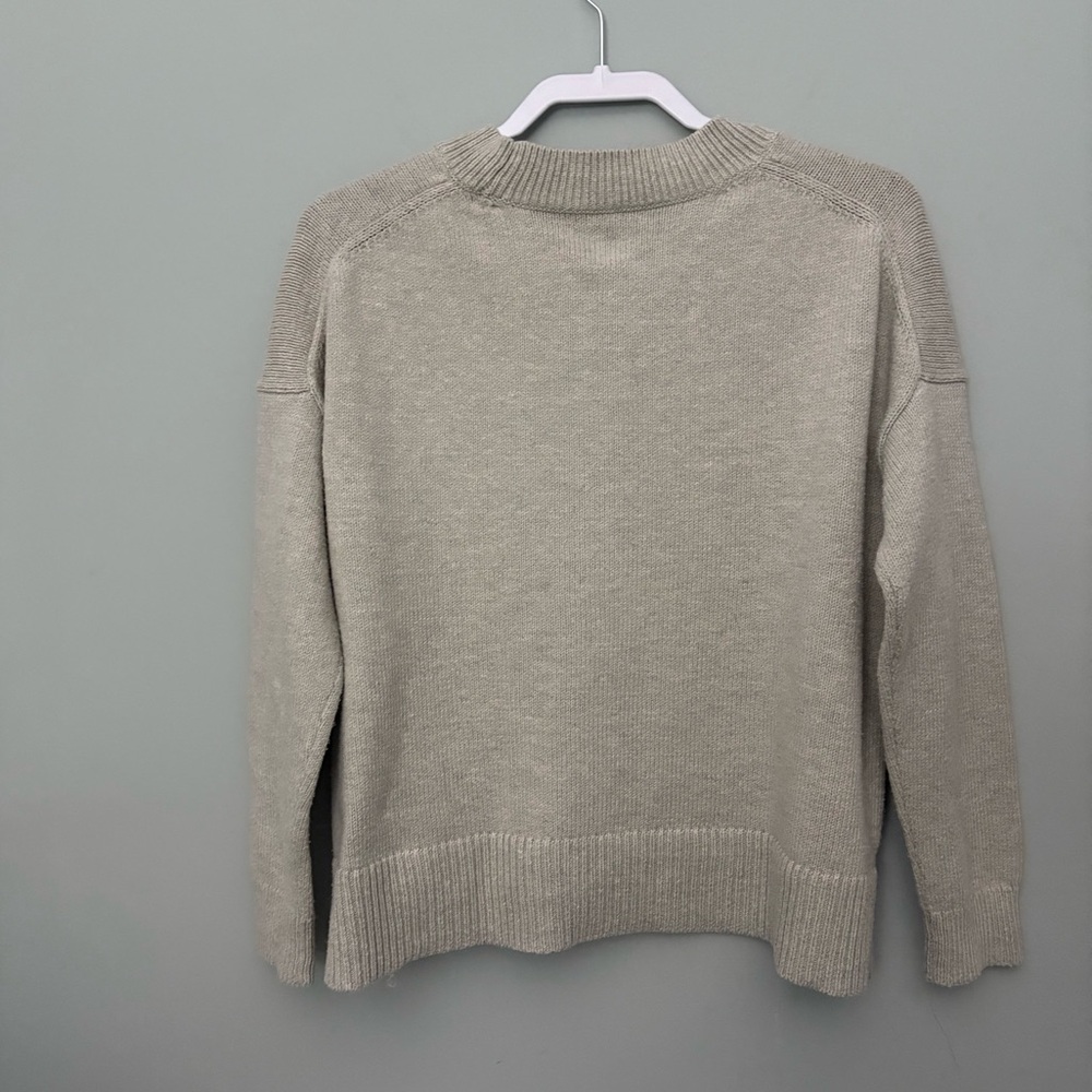 Madewell Gray "Brownstone" Side-Button Crewneck Sweater Size M - Picture 11 of 14
